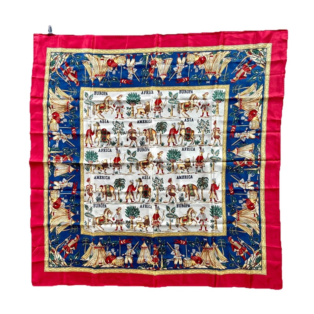 museum of fine arts World scarf 100% Silk Hand Rolled Edges